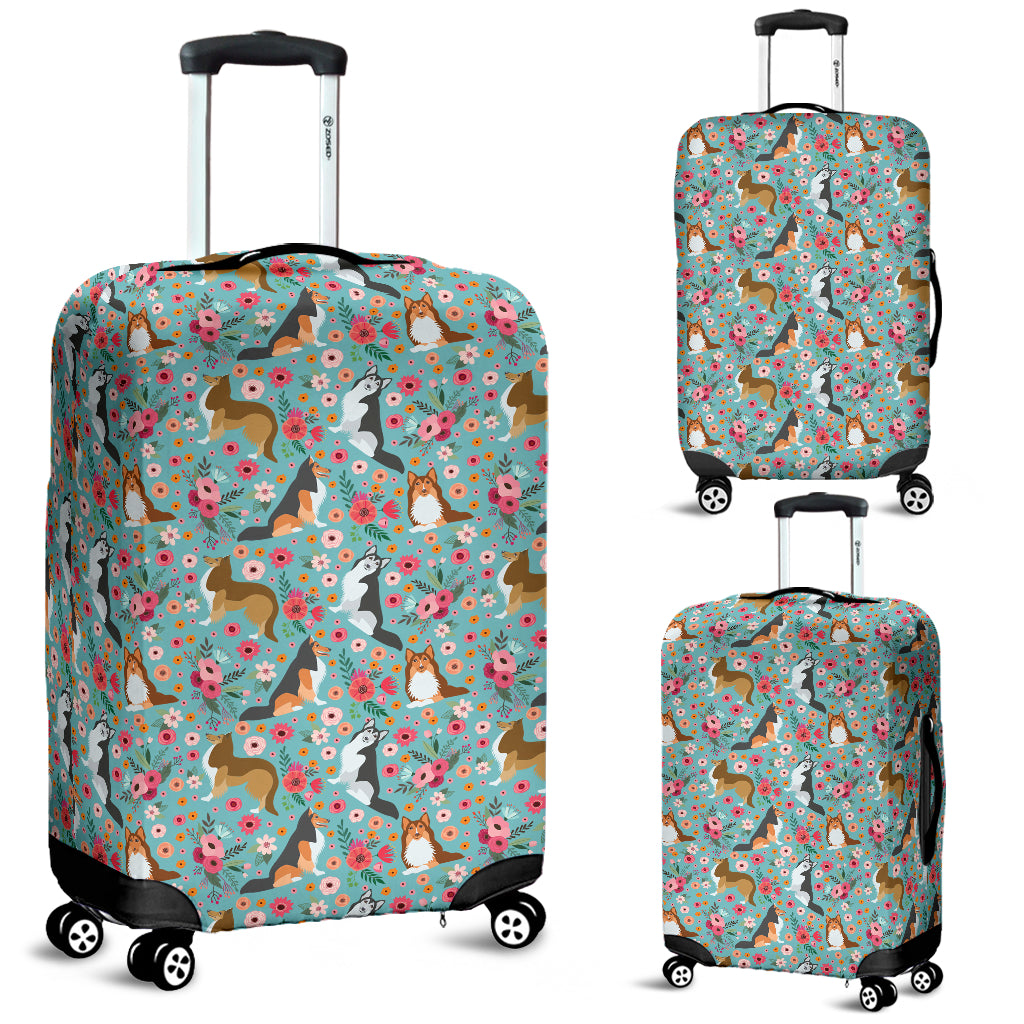 Sheltie Flower Luggage Cover