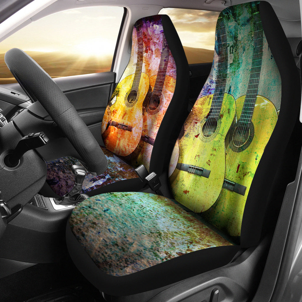 Rainbow Guitar Car Seat Covers