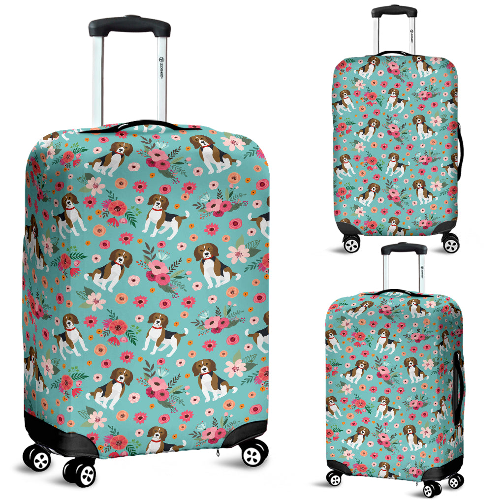 Beagle Flower Luggage Cover