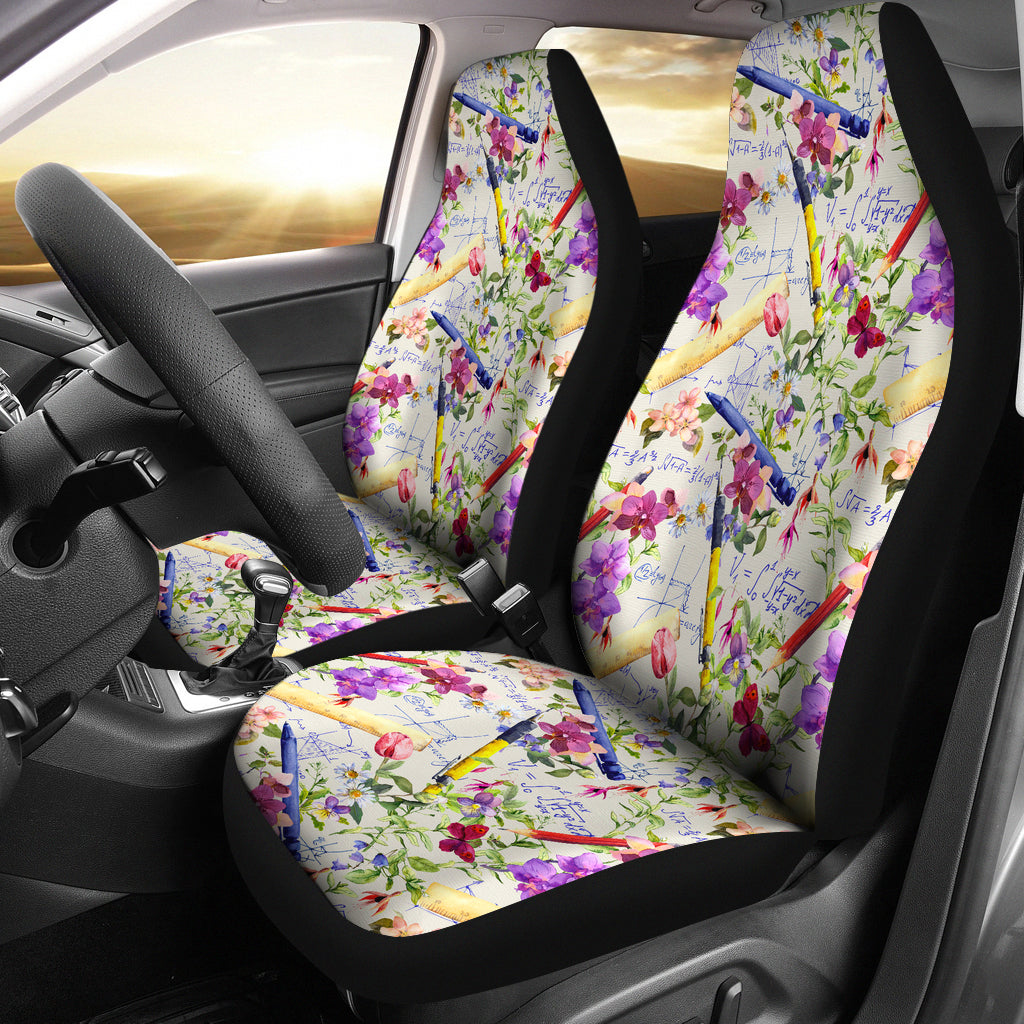 Floral Math Car Seat Covers