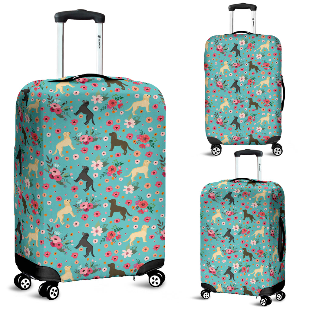 Labrador Retriever Flower Luggage Cover
