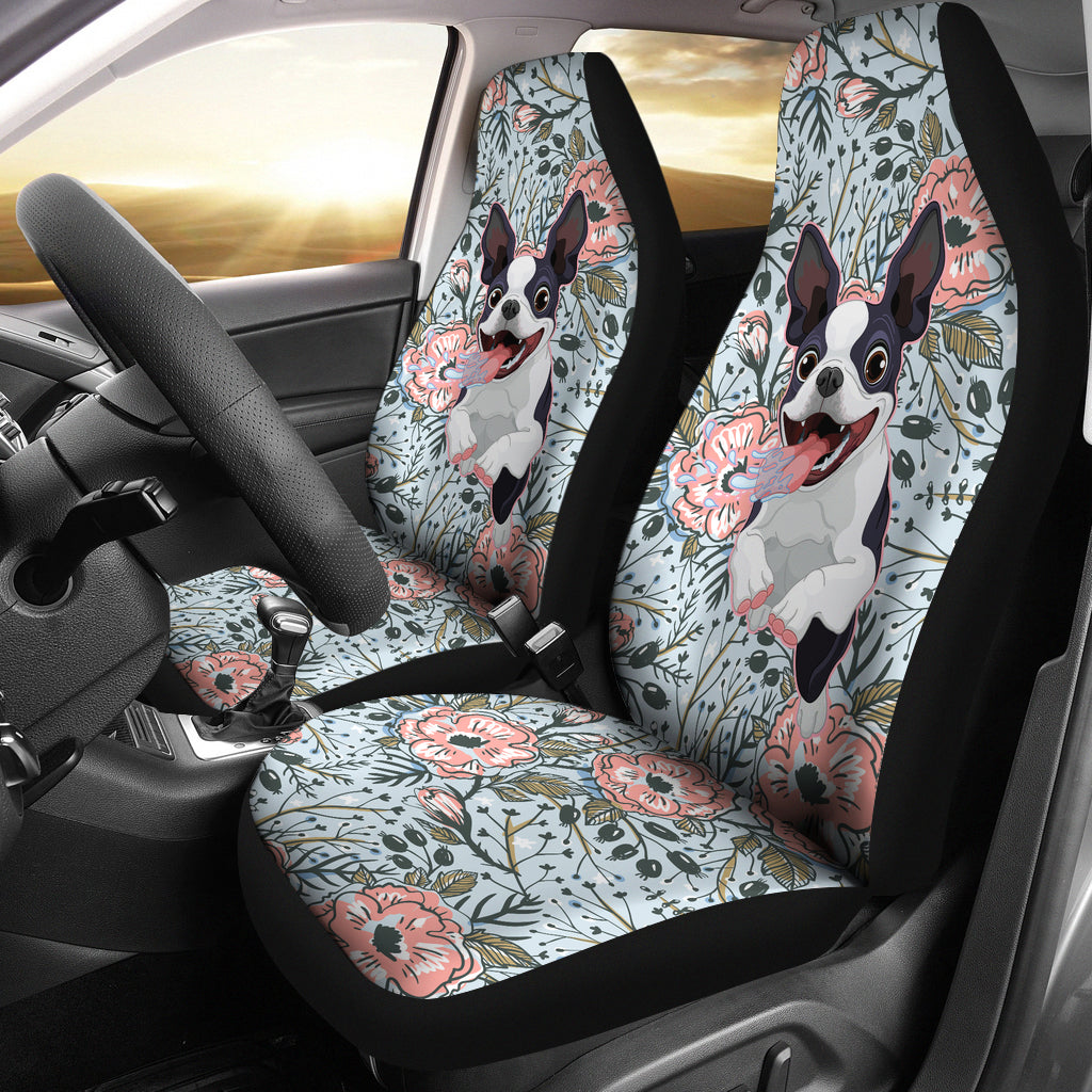 Goofy Boston Terrier Car Seat Covers