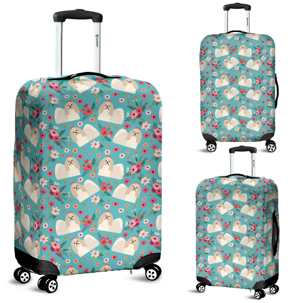Shih Tzu Flower Luggage Cover