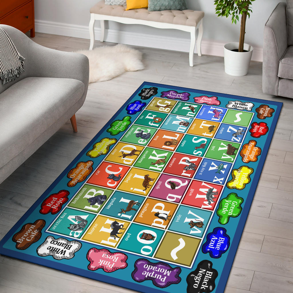 Colors And Animal Alphabet Area Rug