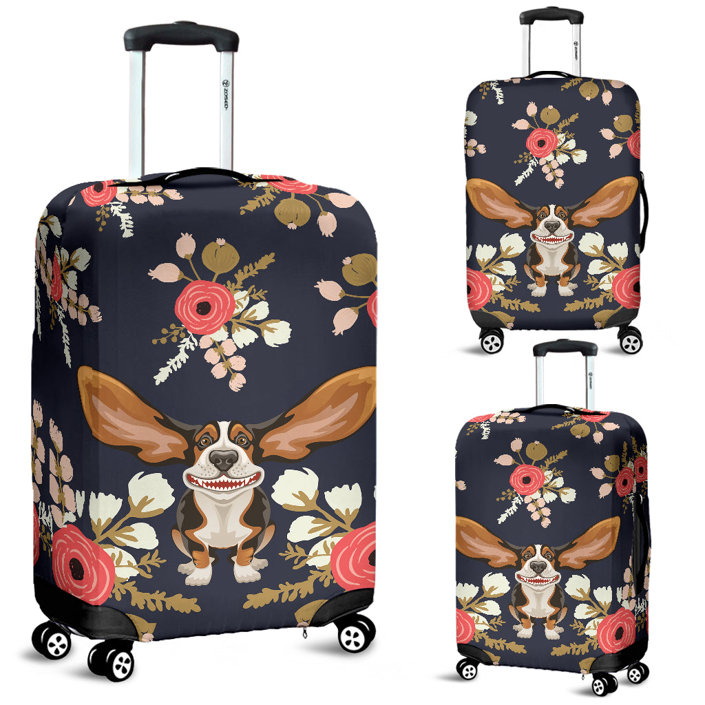 Floral Hound Luggage Cover