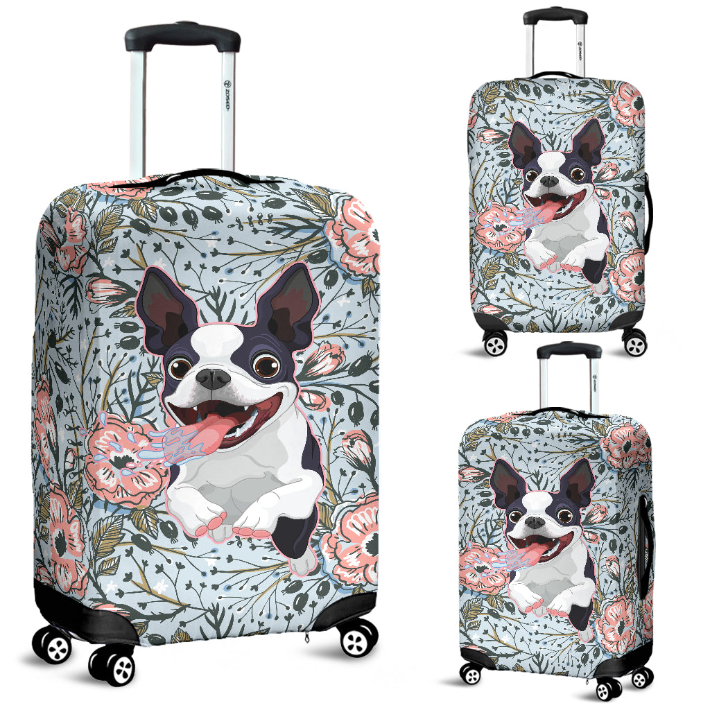 Goofy Boston Terrier Luggage Cover