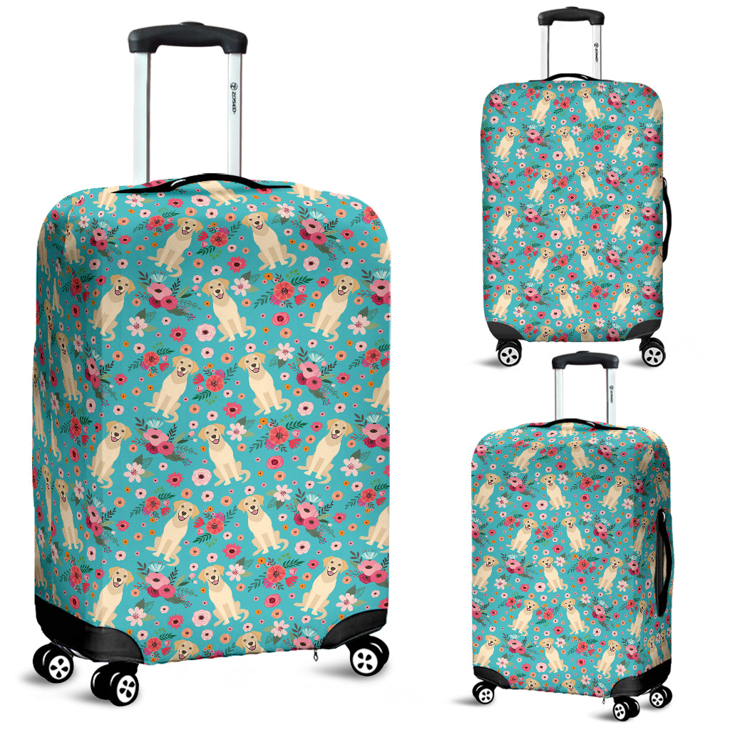 Labrador Flower Luggage Cover
