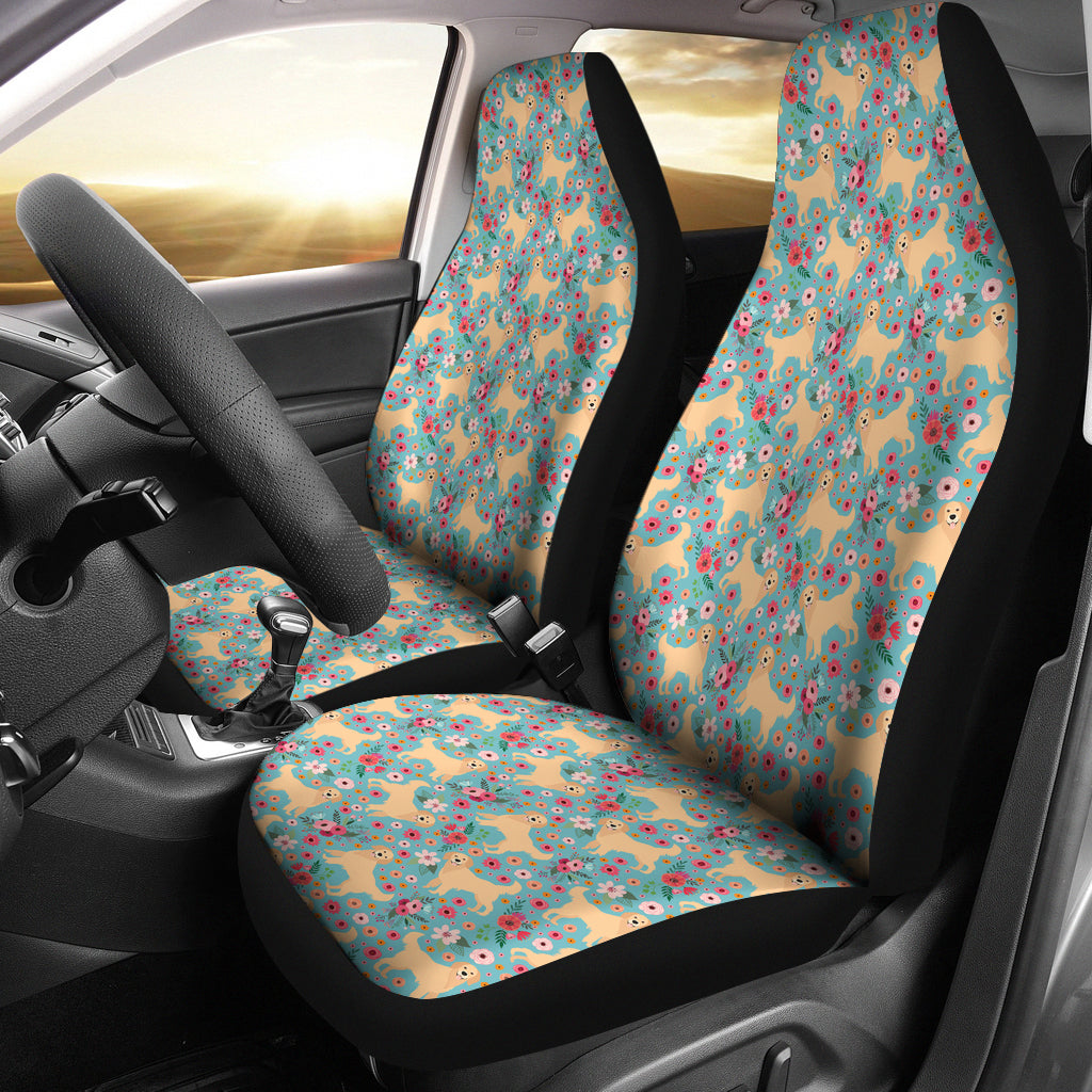 Golden Retriever Flower Car Seat Covers