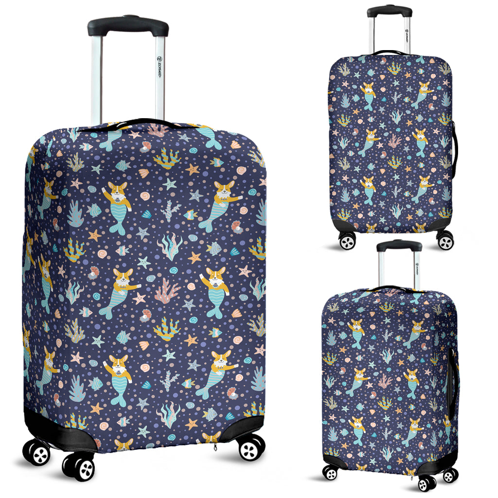 Corgi Mermaid Luggage Cover
