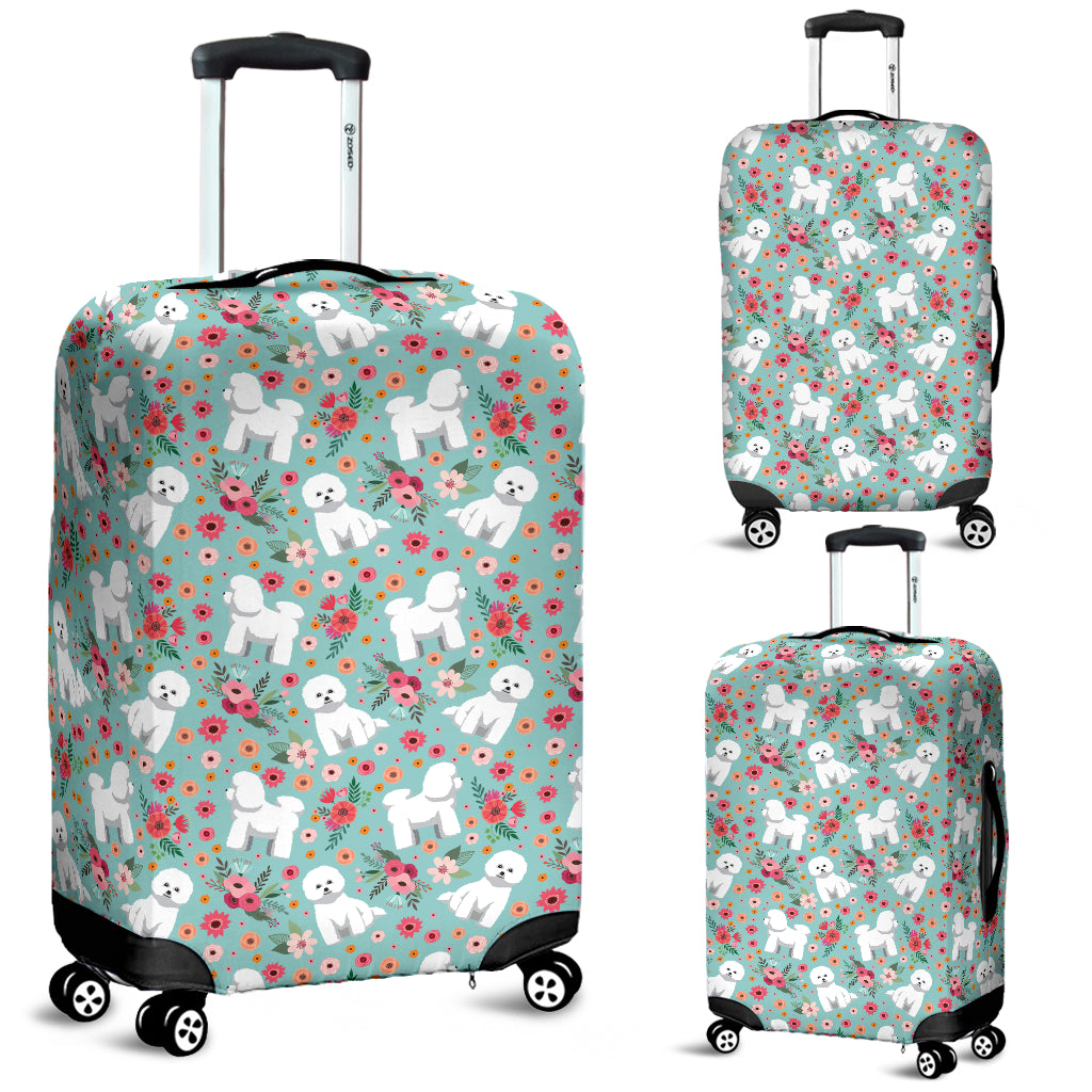 Bichon Frise Flower Luggage Cover