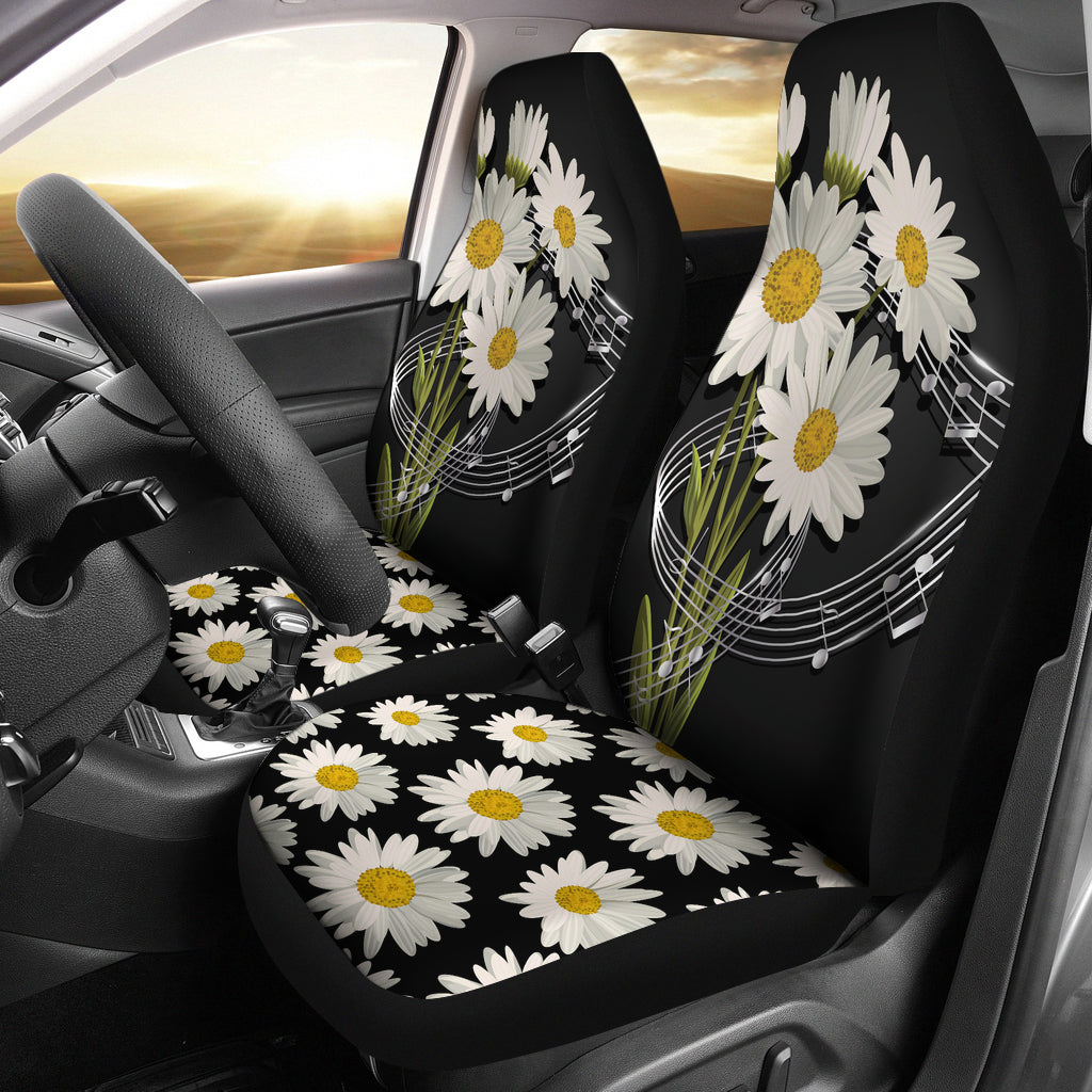 Stay Groovy Flower Car Seat Covers for Vehicle Set of 2 Front, Psychedelic  Car Decor, Boho Cute Aesthetic, Retro Wavy Girl Car Accessories 