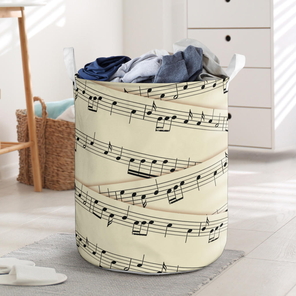 Sheet Music Laundry Basket
