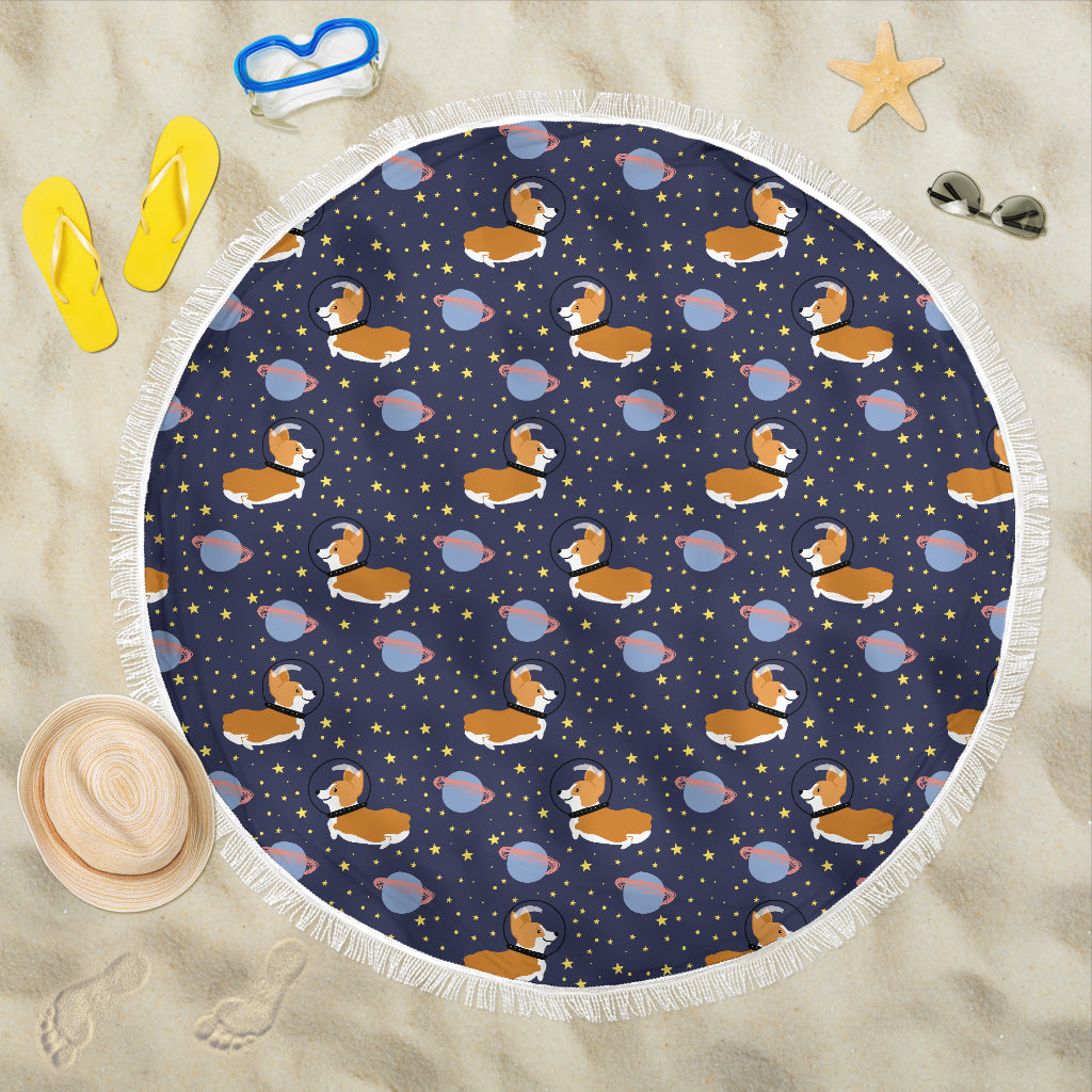 Space Corgi Beach Blanket