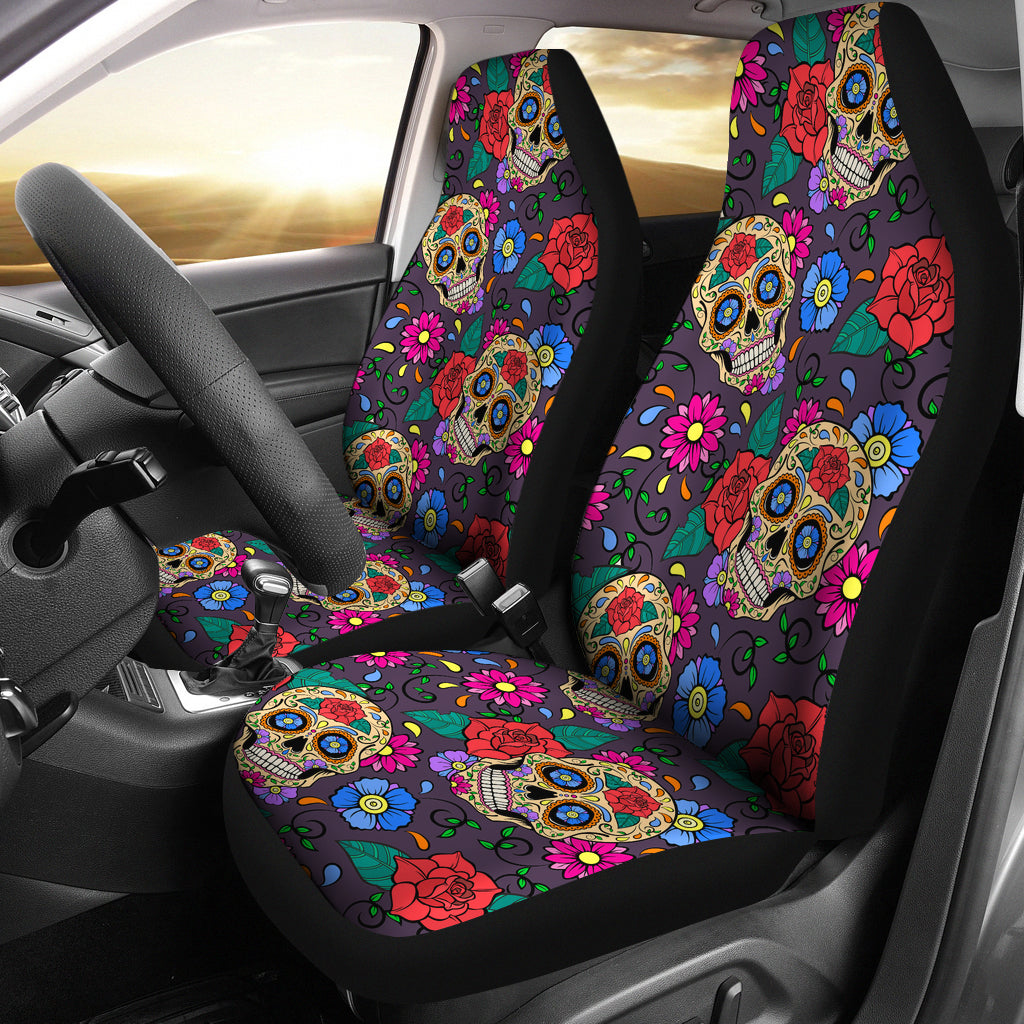 Sugar Skull Pattern Car Seat Cover