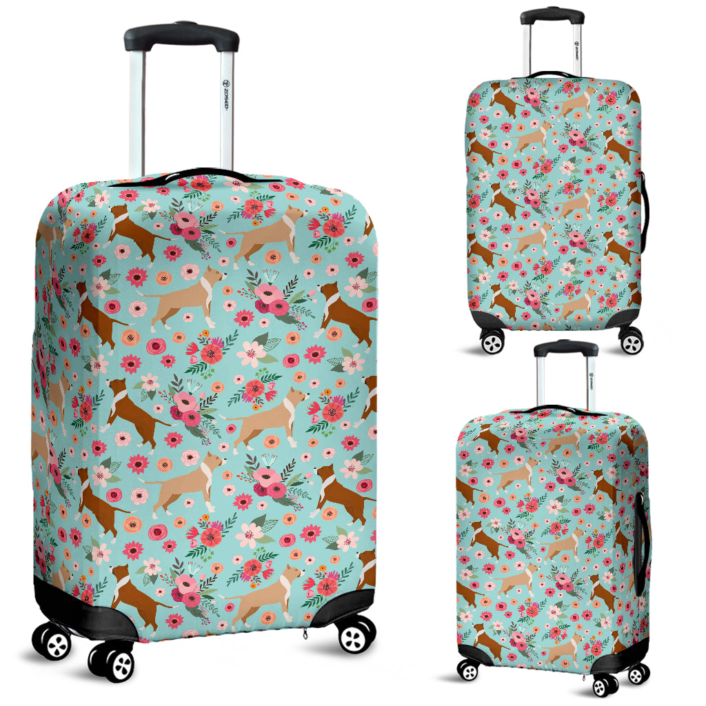 Pit Bull Flower Luggage Cover