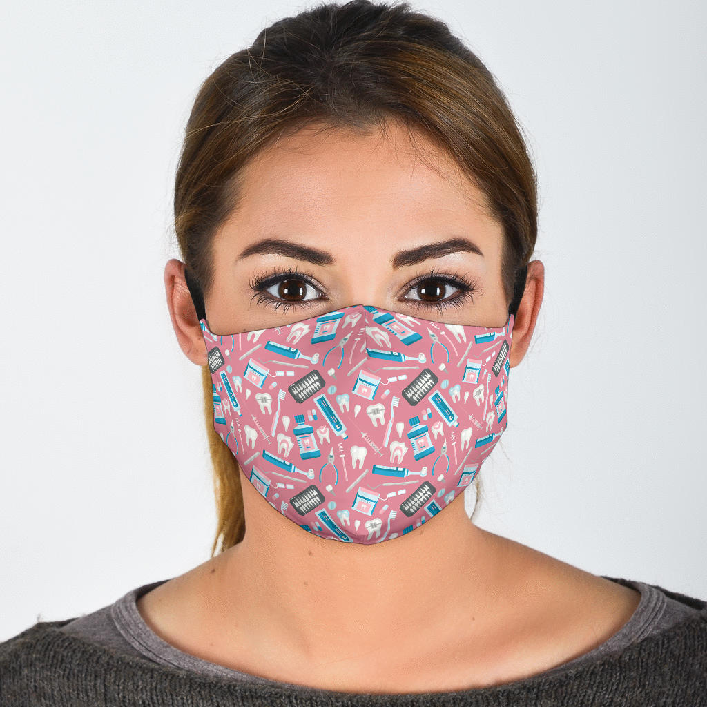 Dentist Pink Pattern Face Cover