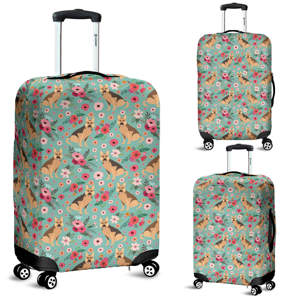 German Shepherd Flower Luggage Cover