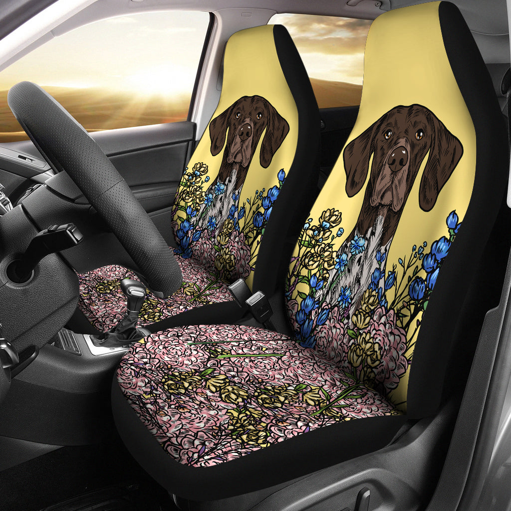 Illustrated German Shorthaired Pointer Car Seat Covers