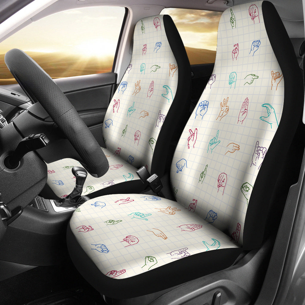 Sign Language Car Seat Covers