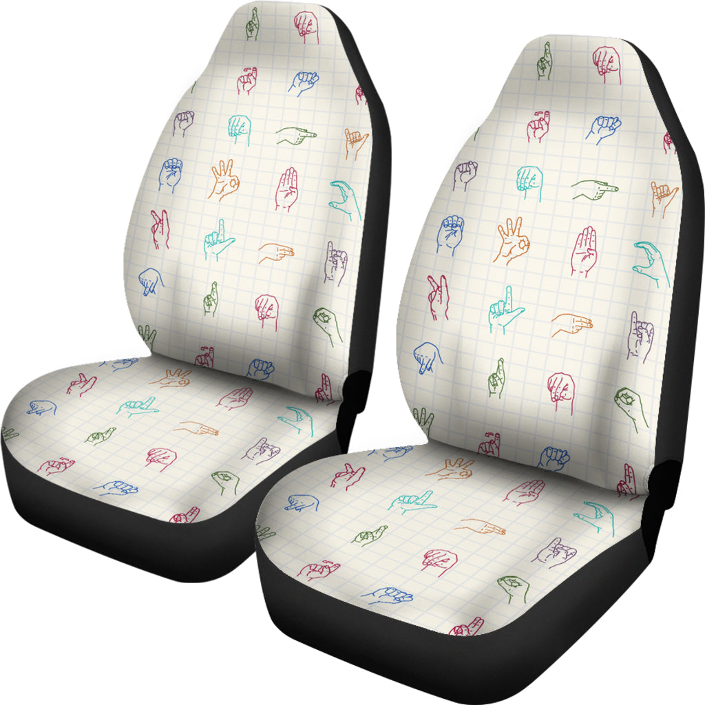 Sign Language Car Seat Covers