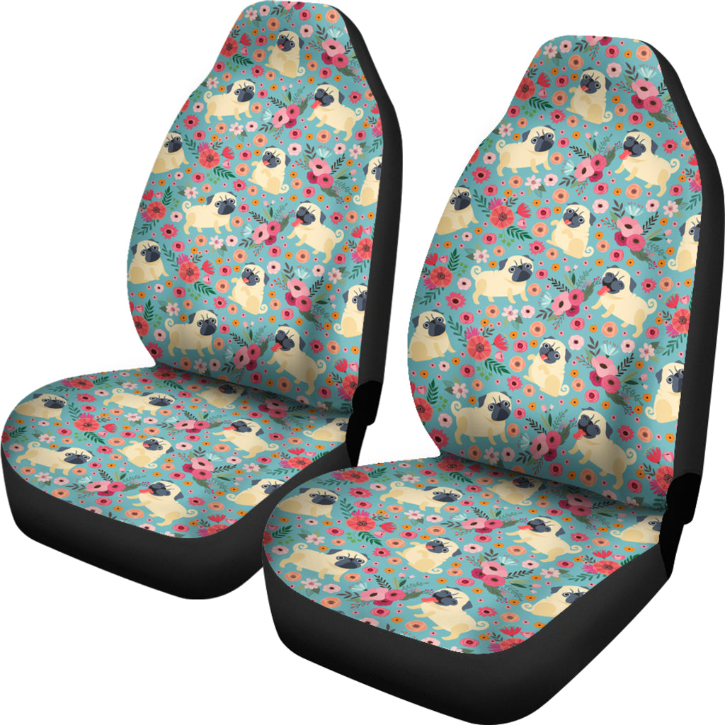Pug Flower Car Seat Covers