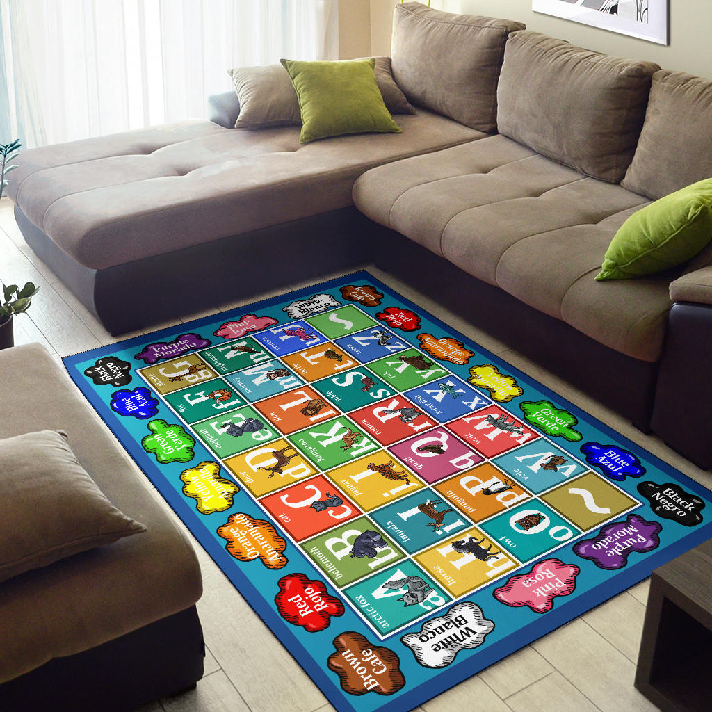 Colors And Animal Alphabet Area Rug