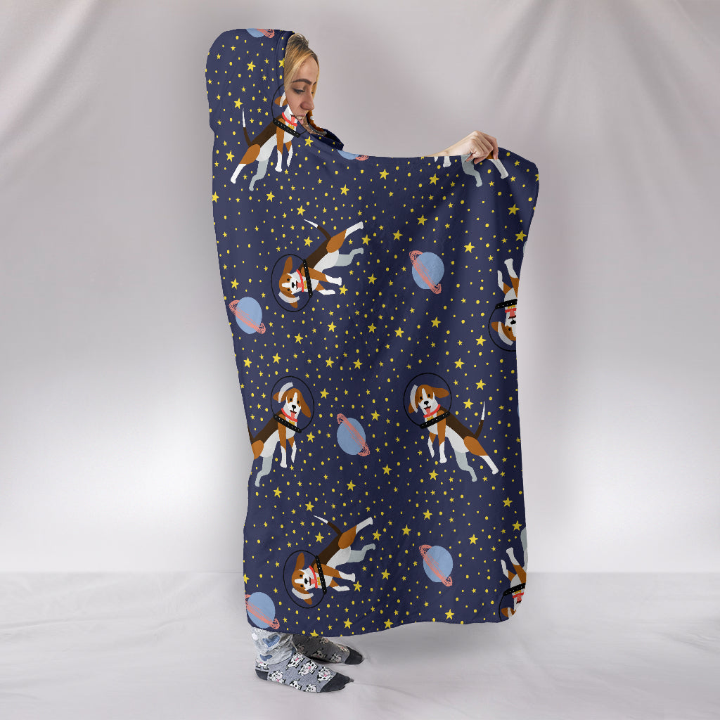 Space Beagle Hooded Blanket