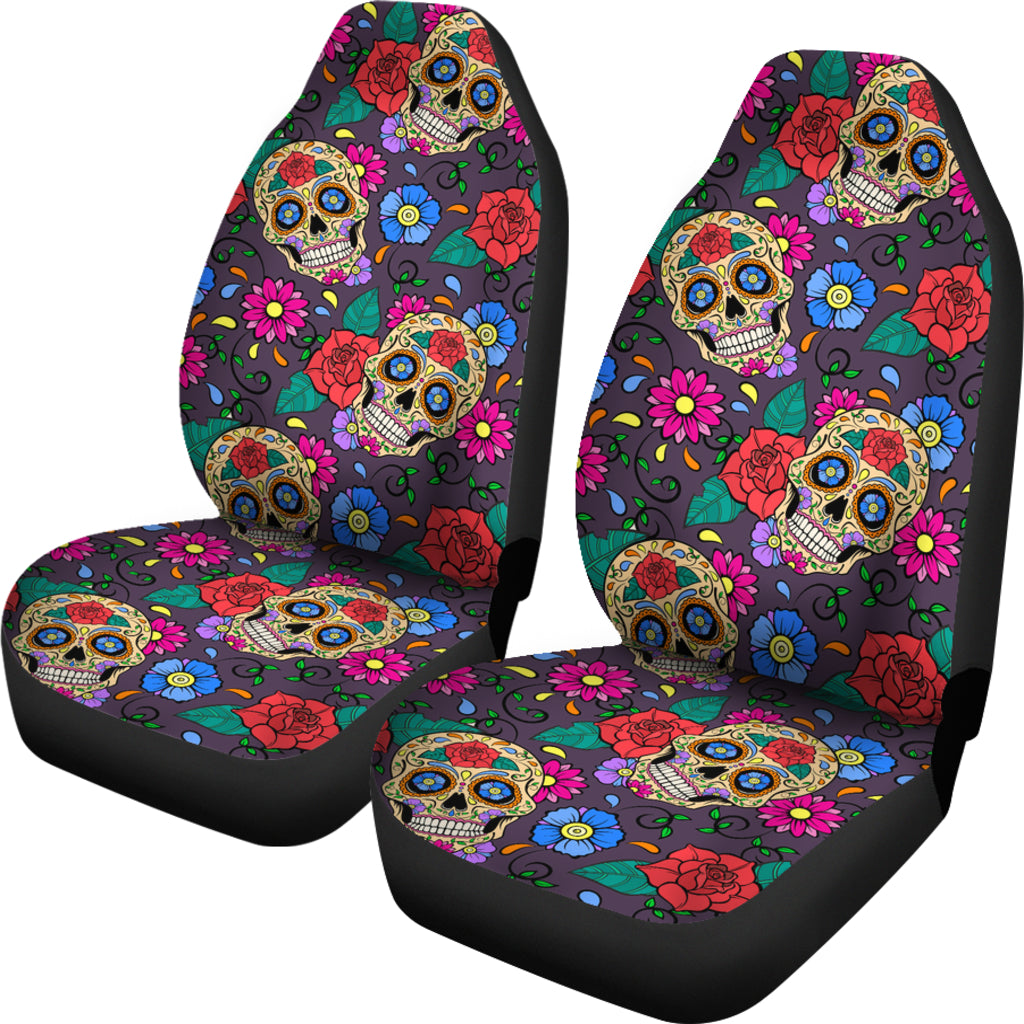Sugar Skull Pattern Car Seat Cover