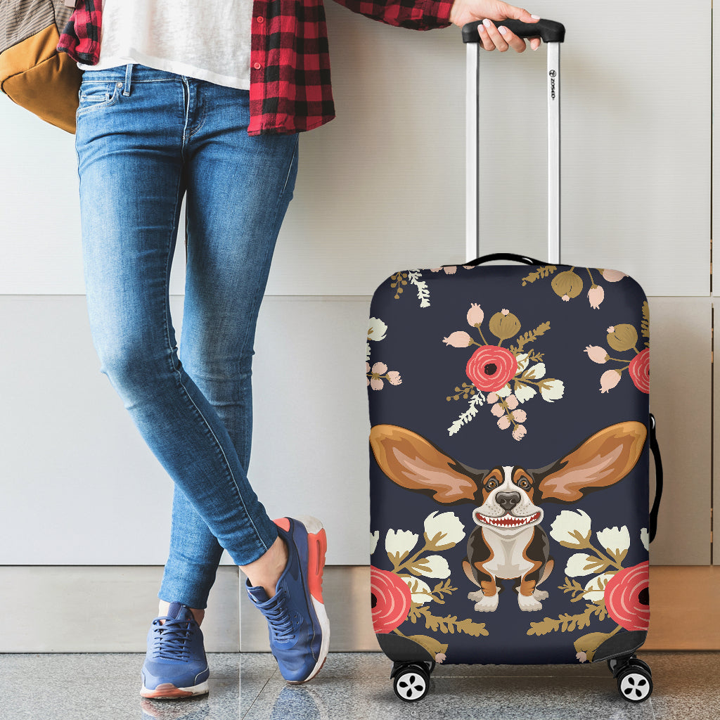 Floral Hound Luggage Cover