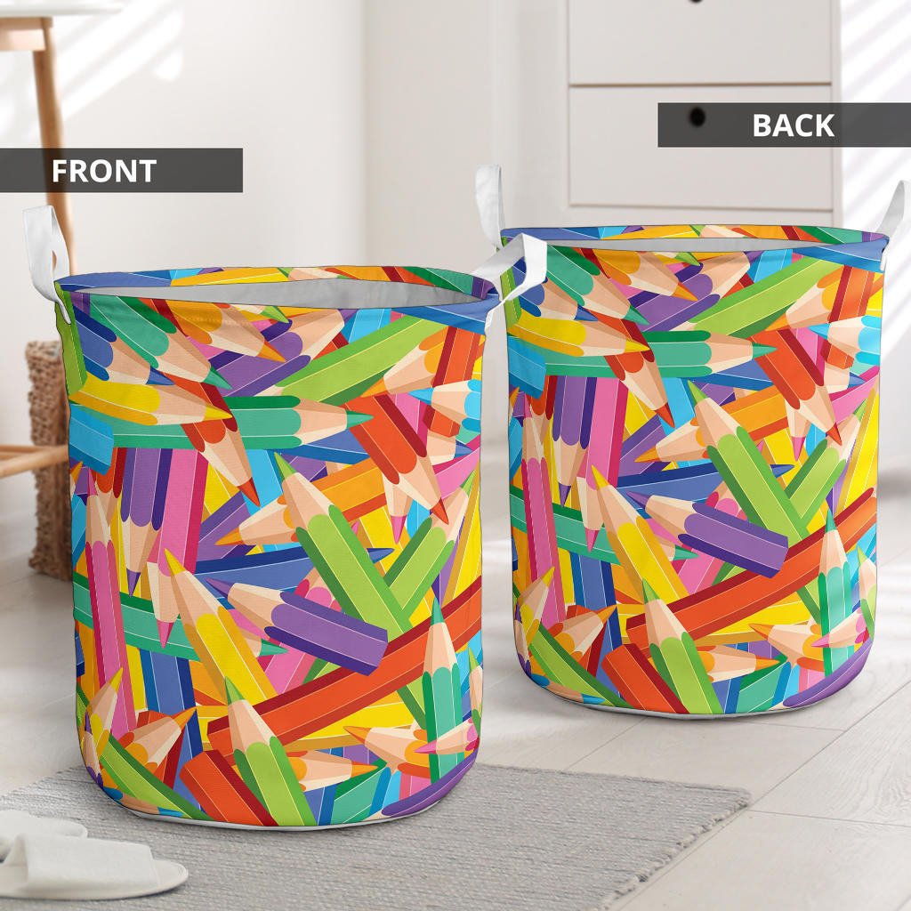 Colorful Pencils Laundry Basket