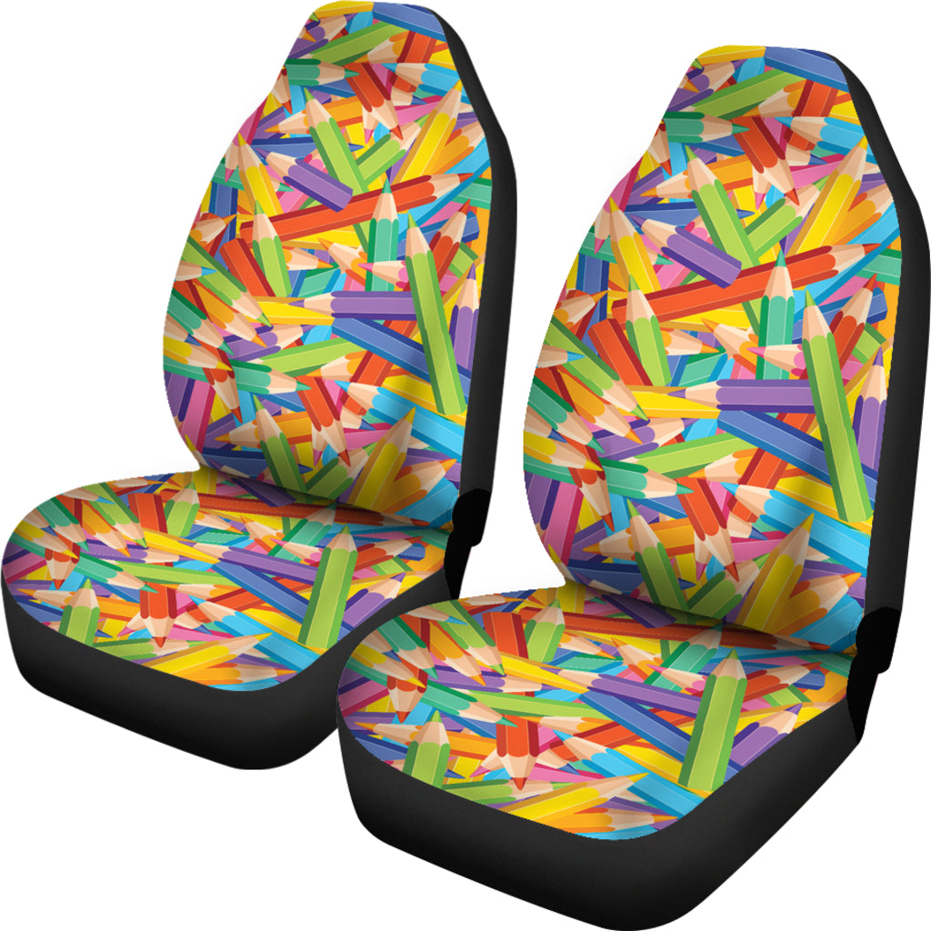 Colorful Pencils Car Seat Covers