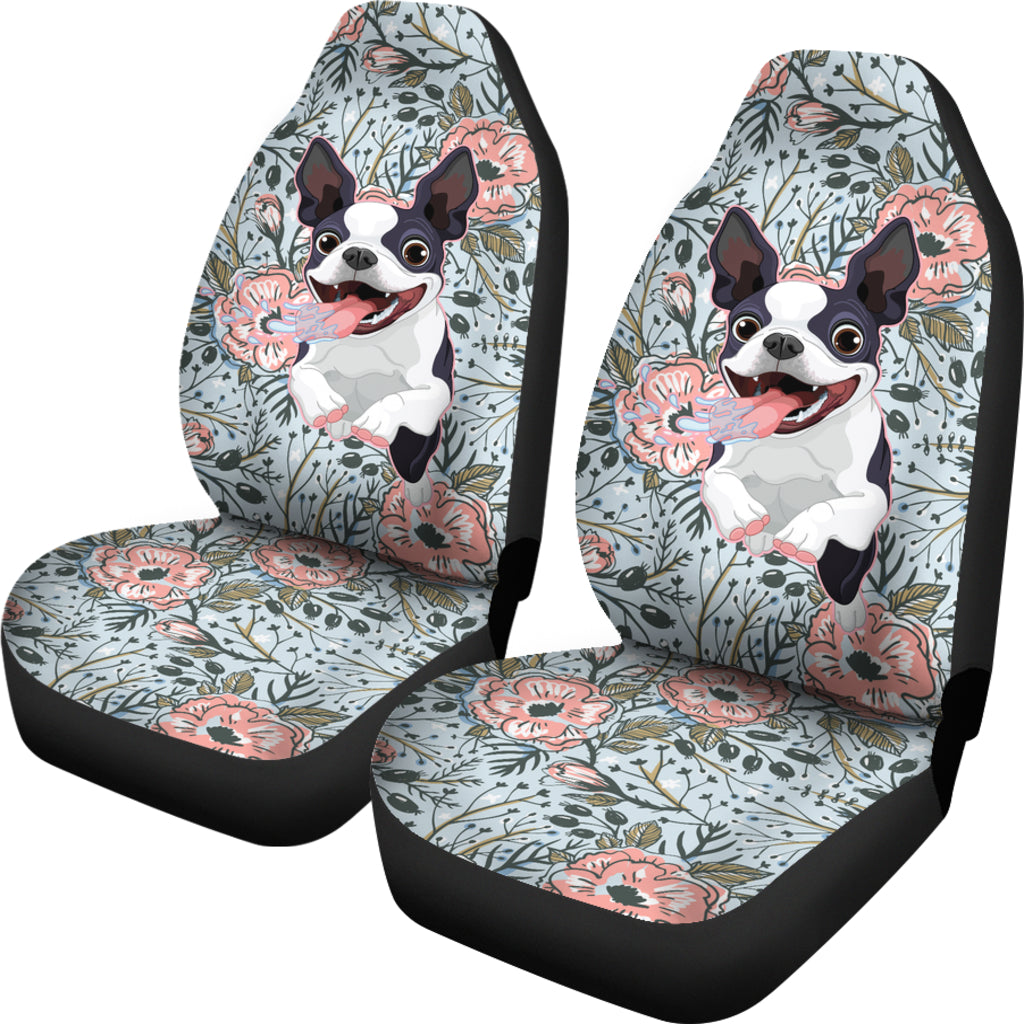 Goofy Boston Terrier Car Seat Covers