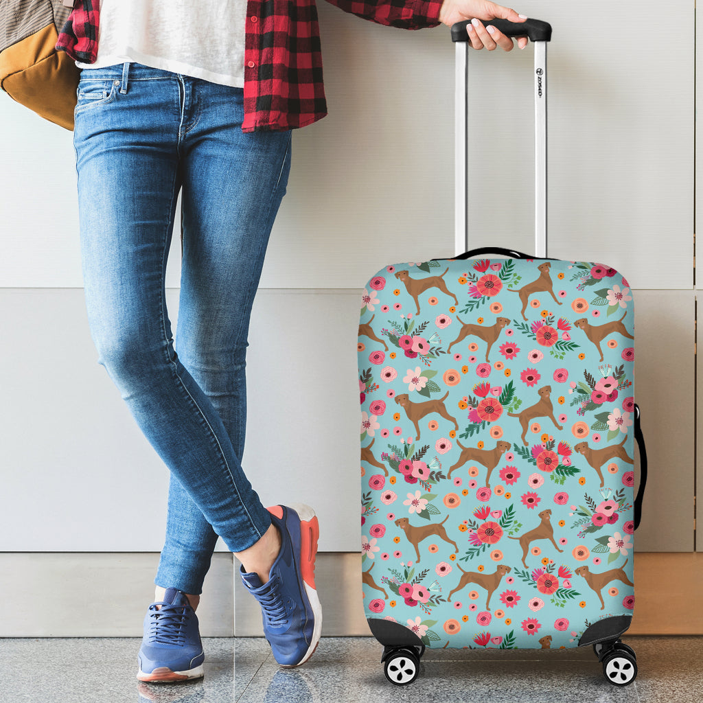 Vizsla Flower Luggage Cover