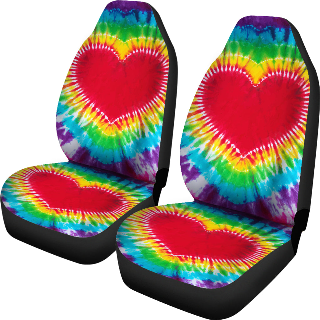 Heart Tie Dye Car Seat Covers