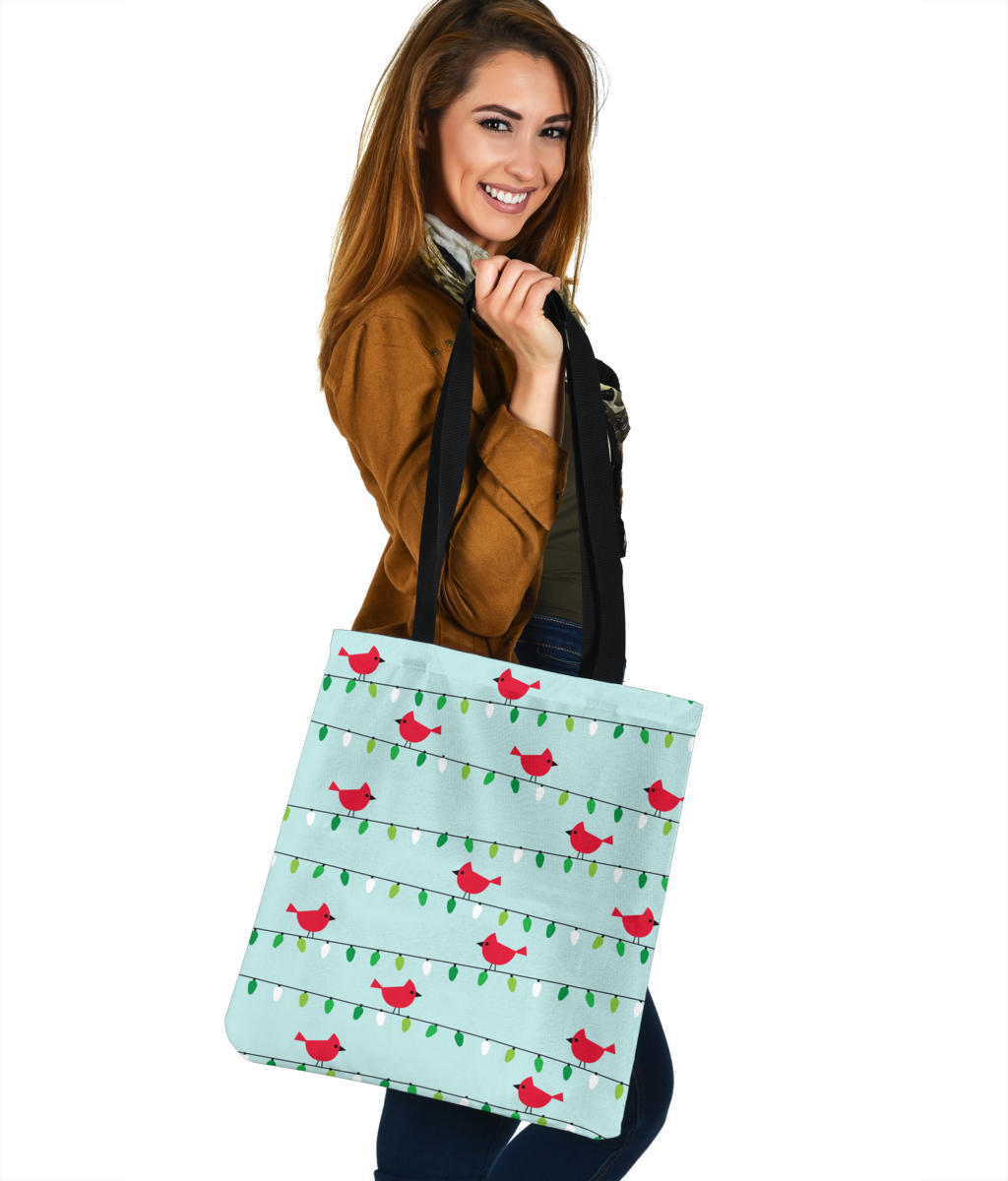 Birds On Christmas Lights Cloth Tote Bag