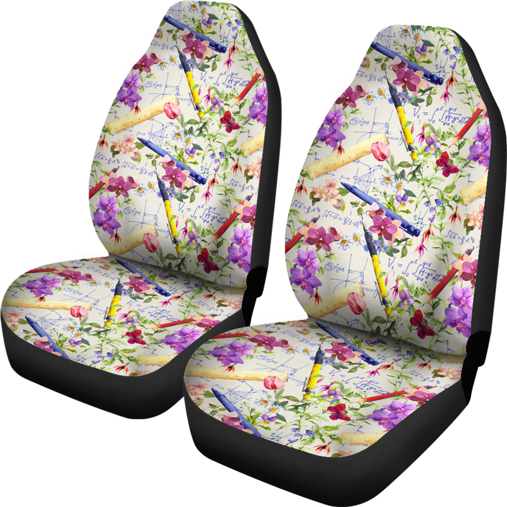 Floral Math Car Seat Covers