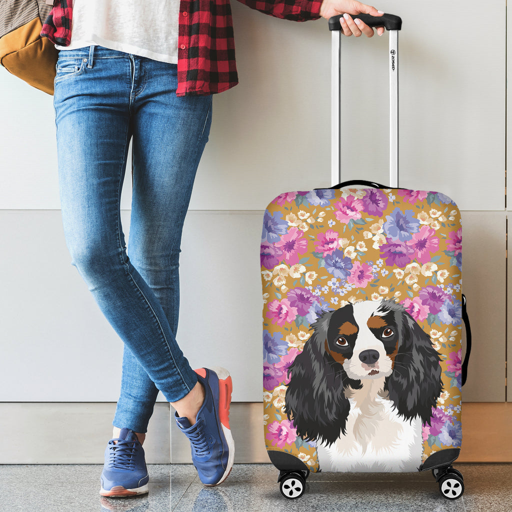 King Charles Spaniel Dog Portrait Luggage Cover