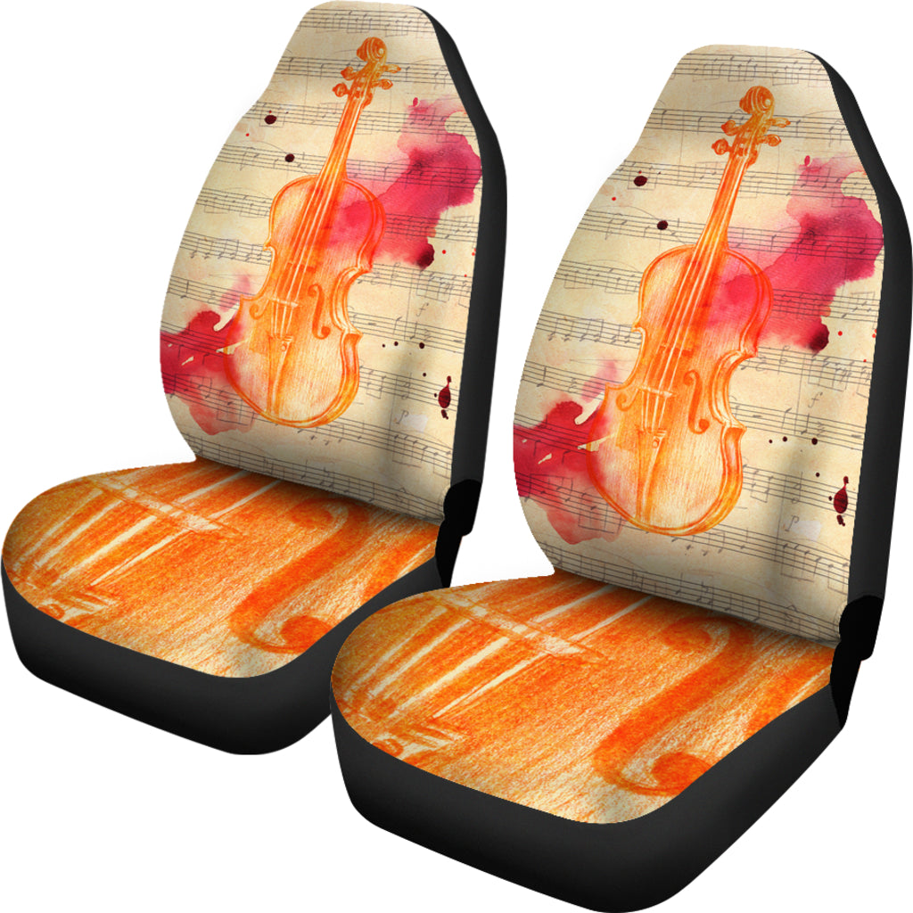 Watercolor Violin Car Seat Covers