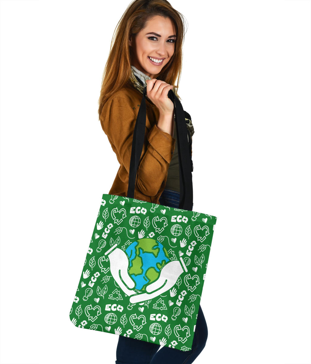 Green New World Cloth Tote Bag