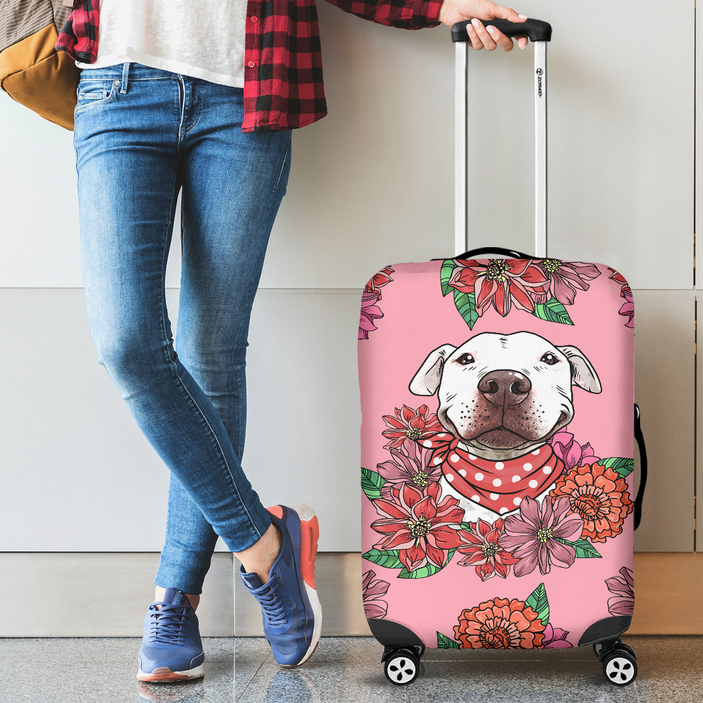 Illustrated Pit Bull Luggage Cover