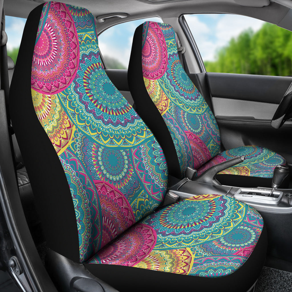 Colorful Star Mandala Car Seat Covers Pair, 2 Front Seat Covers, Car Seat Protector, good Car Accessory, Seat Cover For Car