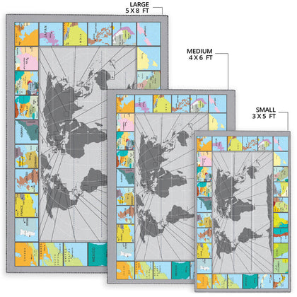 Magnified World Map Area Rug